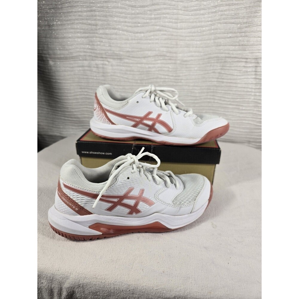 Asics Wmns Gel Dedicate 8 'White Light Garnet' Sz 7 1042A237